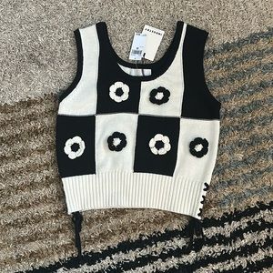 Industry Crochet Cropped Sweater Vest